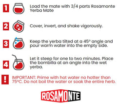 Rosamonte Yerba Mate Suave gourd with bombilla for traditional brewing ritual
