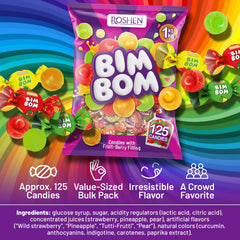 Roshen Bim Bom tutti-frutti candy offering colorful flavor mix for party favors.