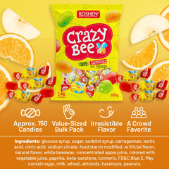 Roshen Crazy Bee Jelly Candy, individually wrapped for freshness and portability.