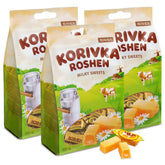Roshen Korivka cow candy pack of 3, ideal for sharing or gifting.