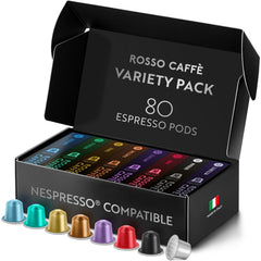 Rosso Caffè espresso pods 80-pack for Nespresso Original machines deliver café-style flavor at home.