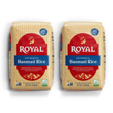 Royal Basmati rice 2lb pack front, ideal for pantry storage.