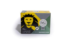 ROYAL CUP SIGNATURE Rainforest Blend pod on a saucer for a fresh morning brew.
