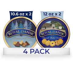 Royal Dansk holiday gift tin front view with festive design