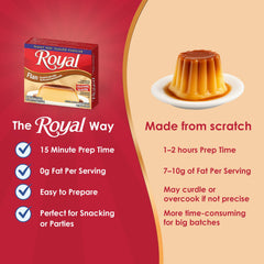 Royal Flan Dessert Mix being prepared in a pot to set.