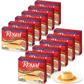 Royal Flan Dessert Mix packaging shown as an easy, fat-free dessert option.