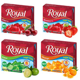 Royal Gelatin Sugar Free Variety Box front showing four flavors for keto snacks