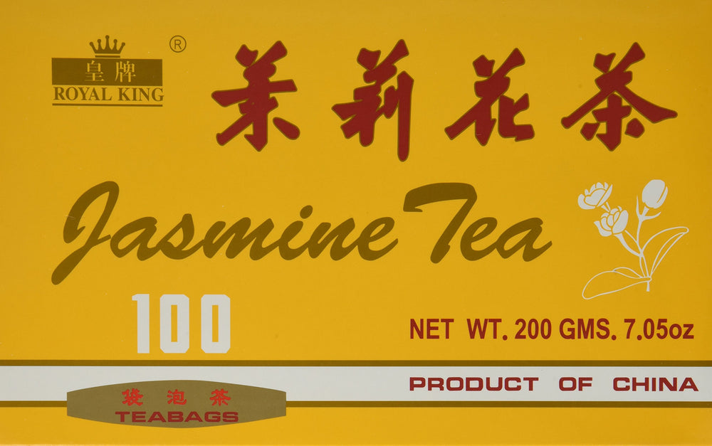 Royal King Jasmine Tea 100 tea bags pack — fragrant green tea blend for daily calm.