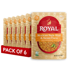 Royal Mexican Street Corn Basmati Rice pack with authentic flavor ready to heat.