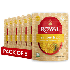 Royal Yellow Saffron Basmati Rice pack with vibrant color and fragrant aroma, ideal for quick meals.