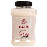 RoyalHouse Himalayan salt flakes in a jar showing delicate finishing texture for gourmet meals.
