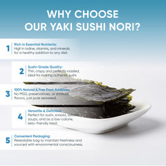 RSD toasted nori sheets showcase vegan, gluten-free seaweed option.
