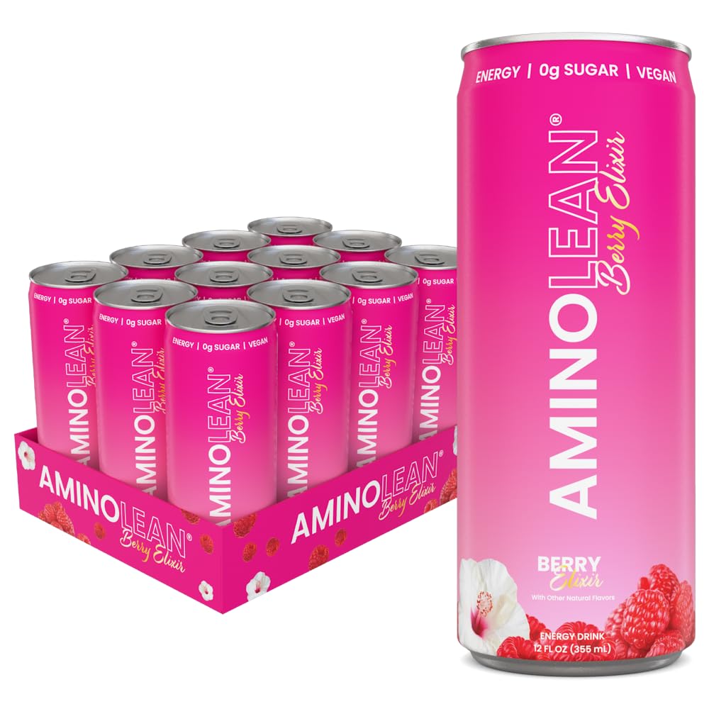 RSP Nutrition AminoLean Energy Drink bottle with Berry Elixir for clean on-the-go energy