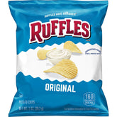 Ruffles Original Potato Chips front view 40-count pack for easy snacking on the go