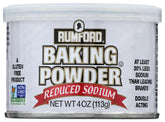 Rumford reduced-sodium baking powder can top for easy measuring and consistent lift