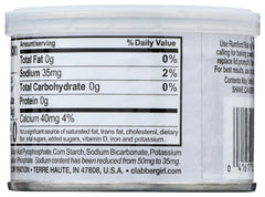 Rumford reduced-sodium baking powder leveling edge assists precise measurement