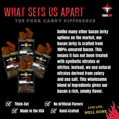 RunninWild glazed maple bacon jerky strips with glossy coating