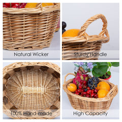 RURALITY small empty gift basket wicker detail shows craftsmanship.