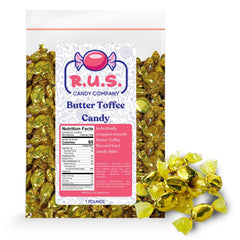 R.U.S. Candy Butter Toffee 1lb bag – rich, crunchy texture ideal for gifting.