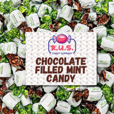 R.U.S. Candy chocolate-filled mint hard candy 1lb bag for parties and everyday snacking