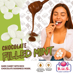 R.U.S. Candy chocolate-filled mint center delivers a creamy, refreshing bite