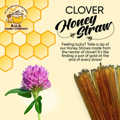 R.U.S. Candy Clover honey straw stirred into tea for a floral lift