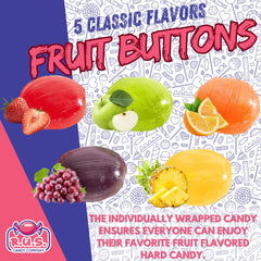 R.U.S. Candy Fruit Buttons Individually Wrapped for freshness