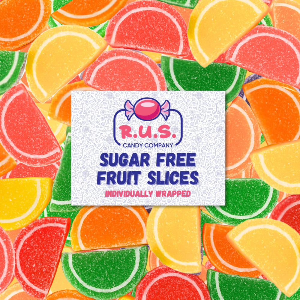 RUS Candy Sugar-Free Fruit Slices bag front view for family gatherings.