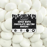 R.U.S. Candy white melting wafers for strawberries dipping with glossy finish.