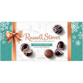 Russell Stover assorted creams gift box showcases festive packaging for holiday gifting.