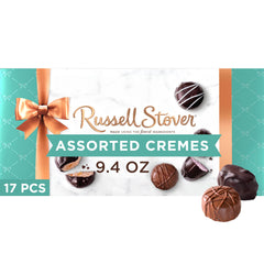 Russell Stover Assorted Creams gift box front view, ideal for gifting