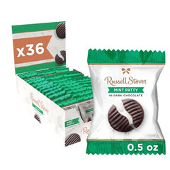 Russell Stover dark chocolate mint patties pack 36 ready for sharing