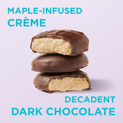 Russell Stover dark chocolate coating complements the maple creme filling.