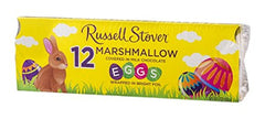 Russell Stover milk chocolate marshmallow eggs in a 12-pack, ideal for gifting.