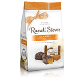 Russell Stover Milk Chocolate Caramels 6 oz bag packaging, ideal for sharing at gatherings.