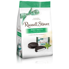 Russell Stover Mint Patty Mini Gusset Bag front view with premium dark chocolate