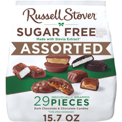 RUSSELL STOVER Sugar Free assorted candies bag for on-the-go indulgence.