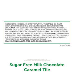 Close-up of creamy caramel filling enrobed in smooth chocolate, from Russell Stover.