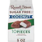 RUSSELL STOVER Sugar Free Coconut in Chocolate bag front, ready-to-enjoy treat
