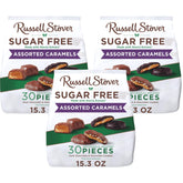 Russell Stover sugarfree assorted caramels bag for on-the-go indulgence