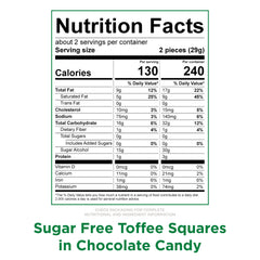 Russell Stover toffee squares, individually wrapped for freshness and portability.