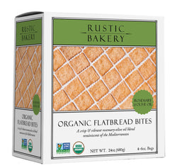 Rustic Bakery Rosemary Olive Oil flatbread bites beside artisanal cheese for a cheese board