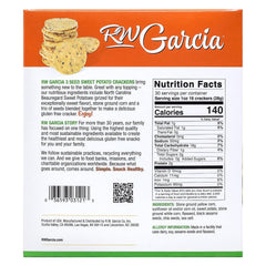RW Garcia Sweet Potato 3 Seeds Crackers close-up showing chia and flaxseed texture