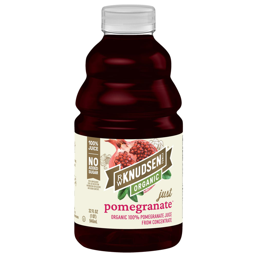 R.W. Knudsen Organic Pomegranate Juice bottle shows organic quality for daily use.