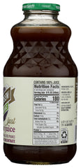R.W. Knudsen Organic Prune Juice label close-up highlights pure ingredients.