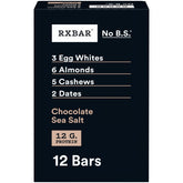 RXBAR Chocolate Sea Salt box front highlighting convenient protein snack