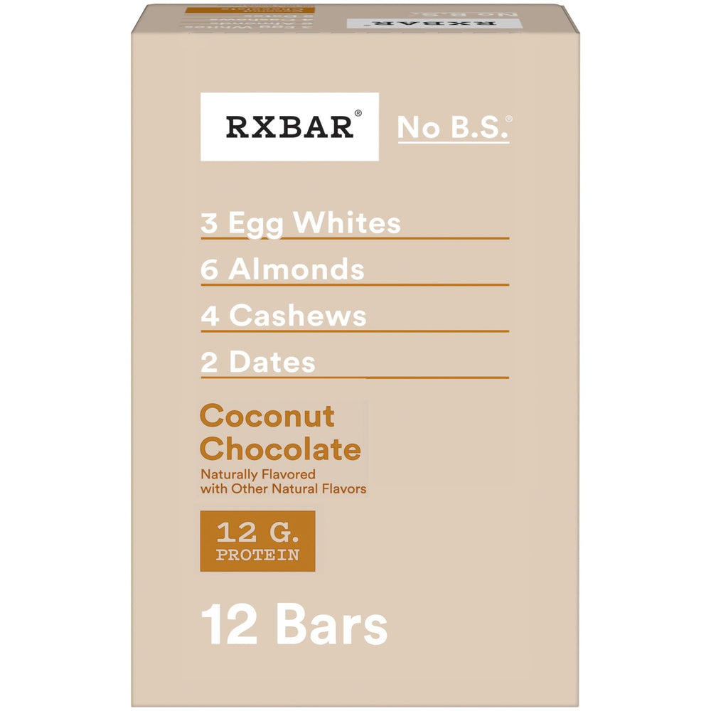 RXBAR Coconut Chocolate packaging ready for on-the-go snacking.
