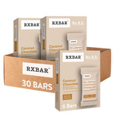 RXBAR Coconut Chocolate pack showing six bars for on-the-go energy.