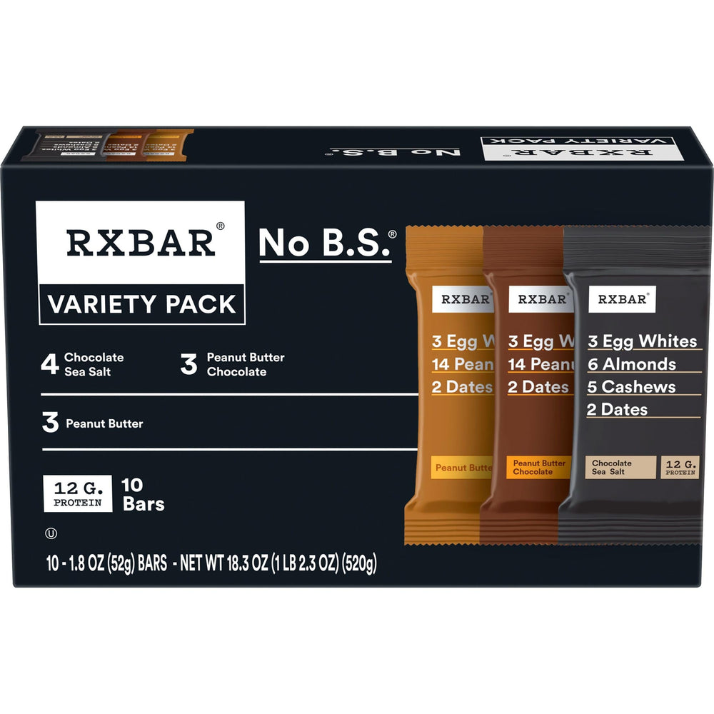 RXBAR Peanut Butter bar shown on a desk as a convenient protein snack for busy mornings.