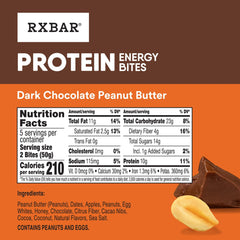 RXBAR Energy Bites: two bites per pouch ready for quick snacking.